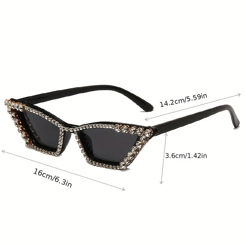 Rhinestone Cat Eye Sunglasses for Women UV400