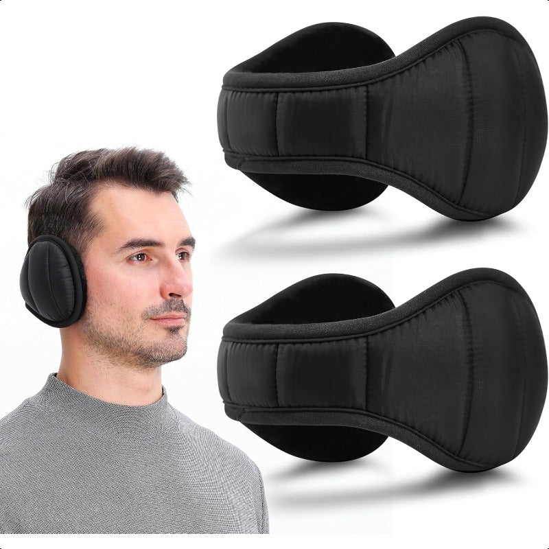 Aigra Men'S Winter Folding Ear Muffs Plush Lining Warm Head Protection