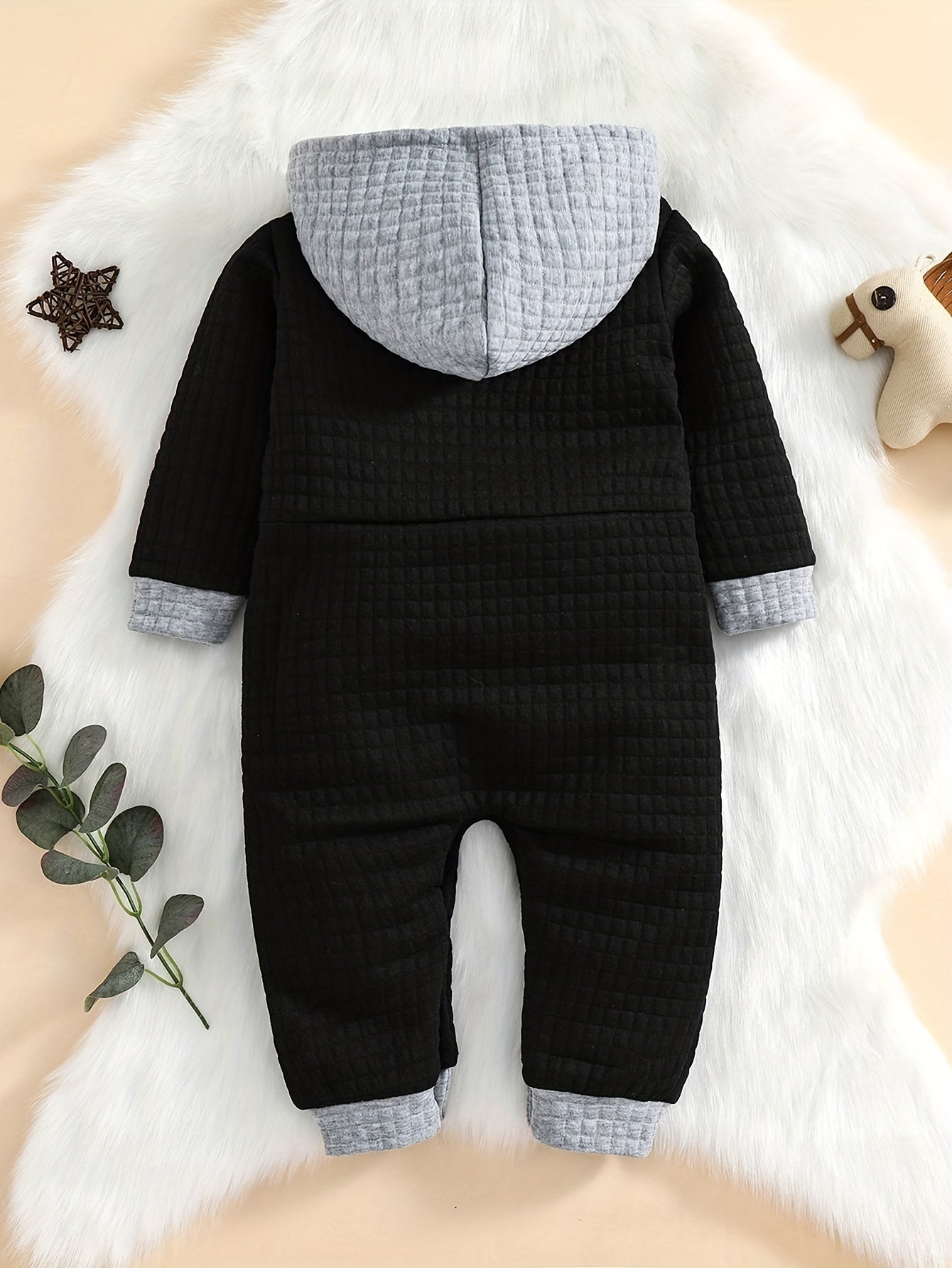 Baby's Hooded Jumpsuit Long Sleeve Romper