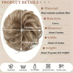 Messy Hair Bun Hair Pieces Curly Large Bun Scrunchies Extensions