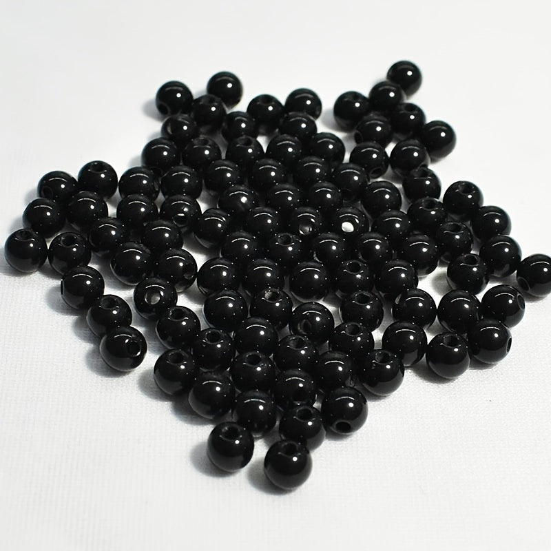 500pcs 4mm 20mm Round Solid Energy Beads Small Hole for Jewelry Making