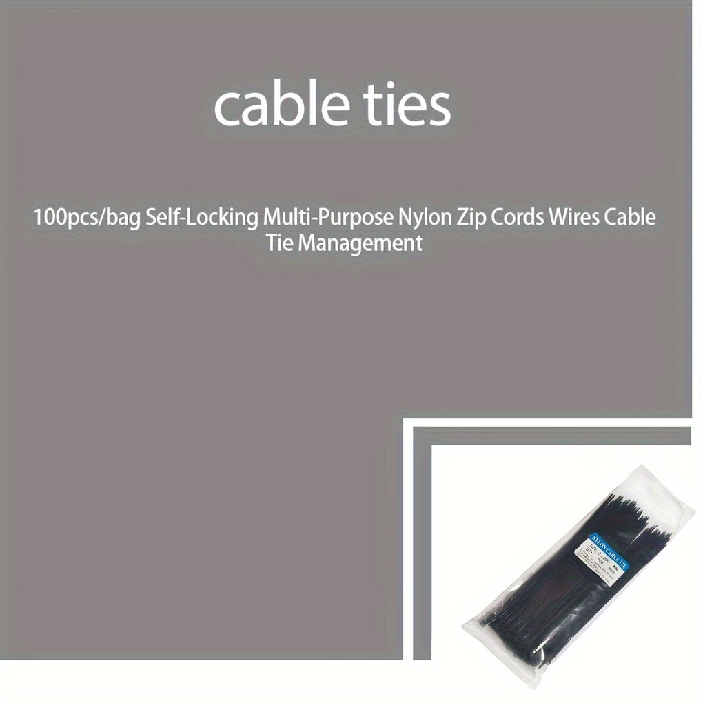 100pcs Self Locking Cable Tie With Binding Size Plastic And Binding Tape