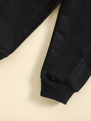 Boys Block Sweatshirt Top Trousers Set for Autumn Winter