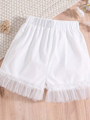 Girls Lace Fringes Elastic Waist Summer Shorts Dance Skirt Undershorts