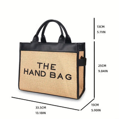 Straw Woven Beach Tote Large Shoulder Bag Casual Handbag