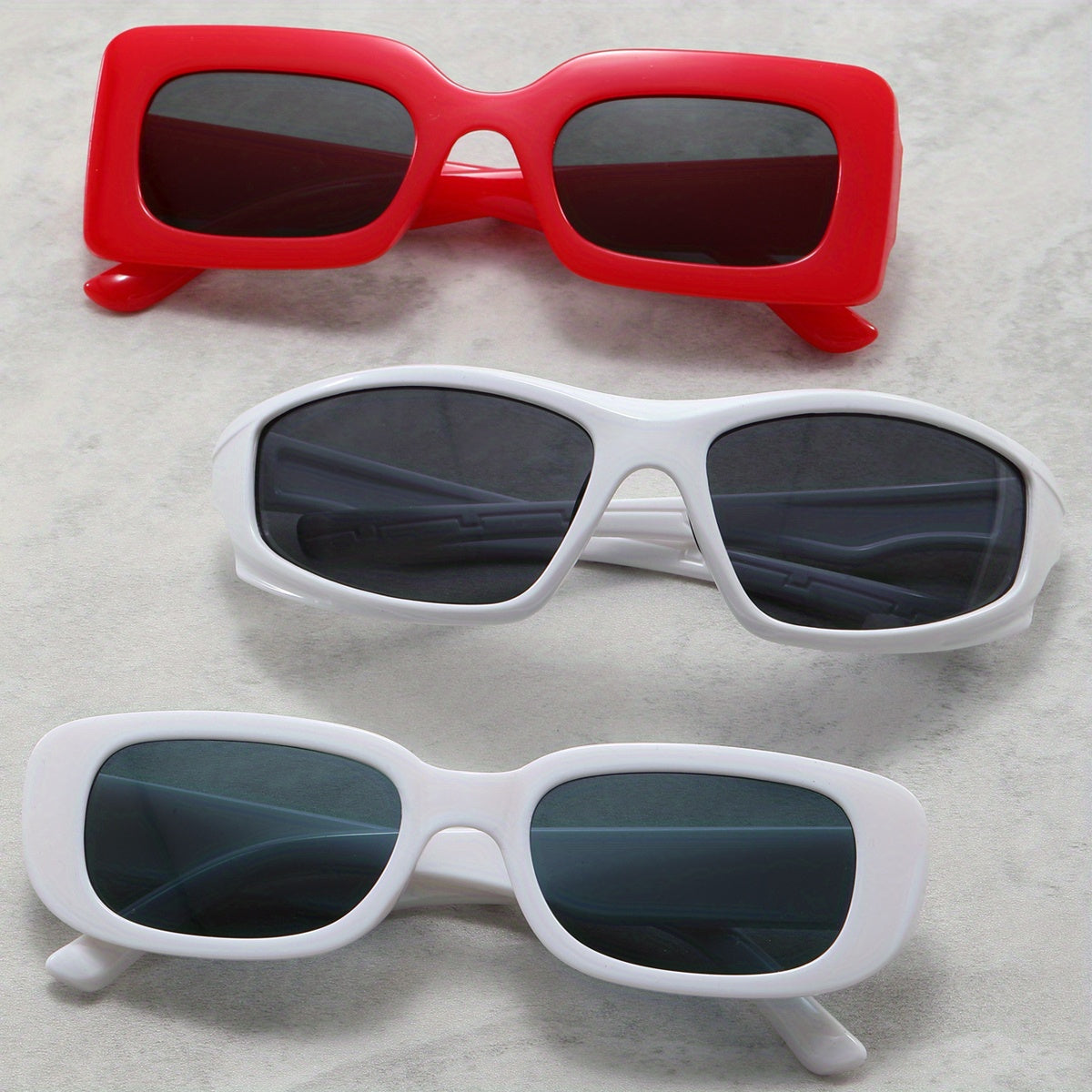 3 Pairs Men's UV Resistant Small Frame Sunglasses for Outdoor Travel