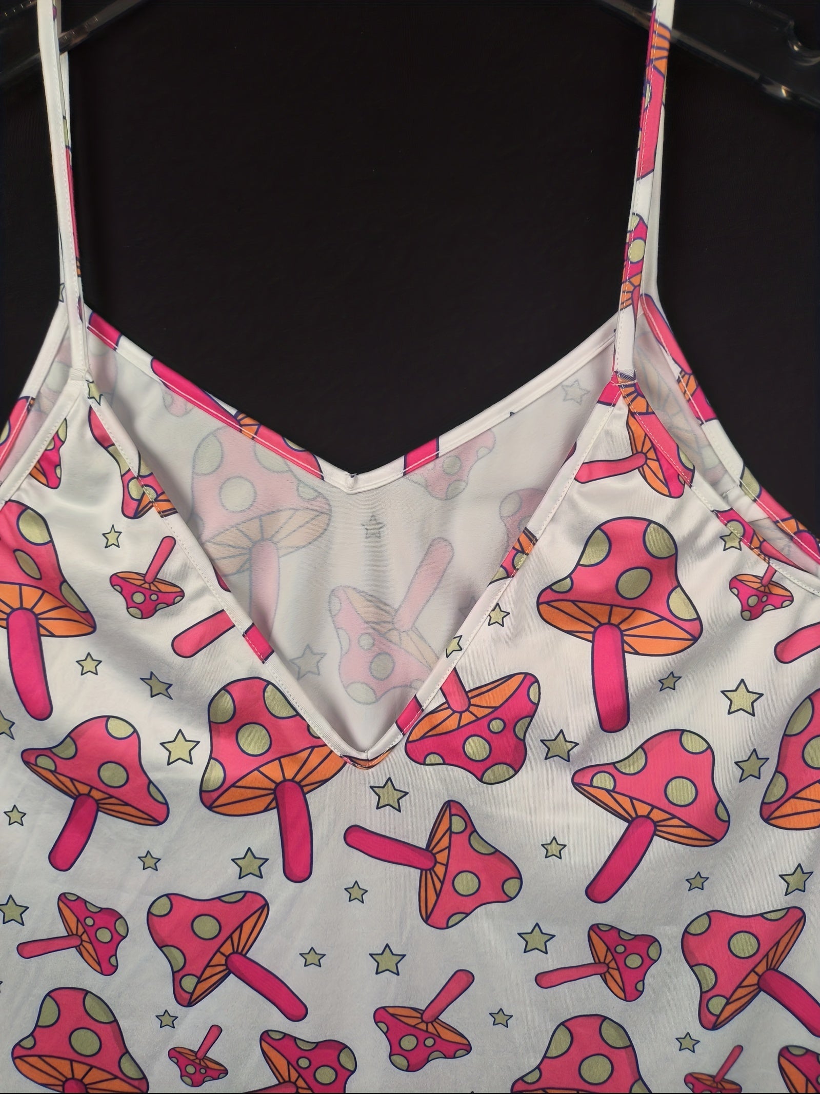  Mushroom & Star Print V Neck Cami Nightdress