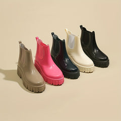 Women's Non Slip Rubber Rain Boots Comfortable Waterproof Solid Water Boots