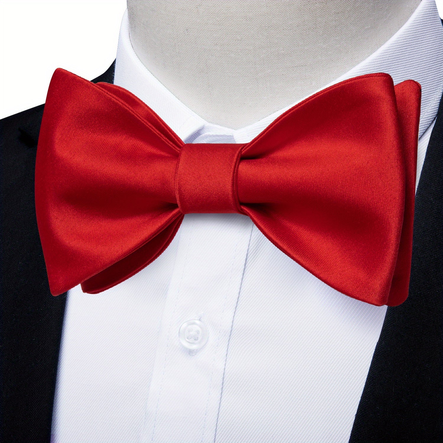 Formal Men's Silk Bow Tie Solid Pre self Bow Tie Square Cufflink Wedding Set