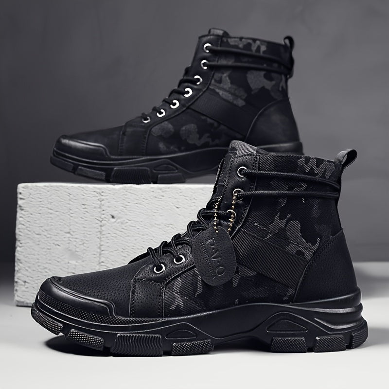 Men's High Camouflage Canvas Boots