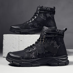 Men's High Camouflage Canvas Boots