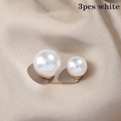 3pcs Faux Pearl Brooch Pin Set for Clothes & Trousers