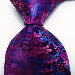 Flower Tie Men's Necktie Set Jacquard Woven Men's Tie Necktie