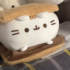 Realistic Cookie Cat Plush Toy with Hoodie