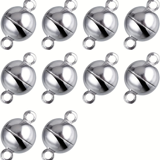 10 Pcs 8mm Magnetic Clasps for Bracelets, Necklaces DIY