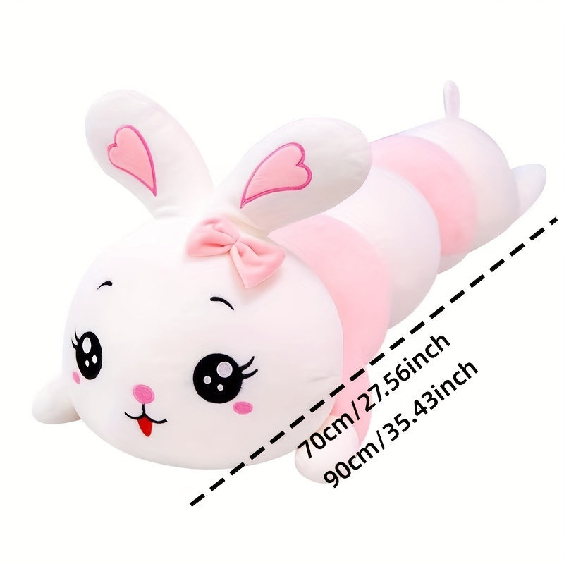 Pink Cartoon Rabbit Plush Pillow Soft Toy with Heart Ears