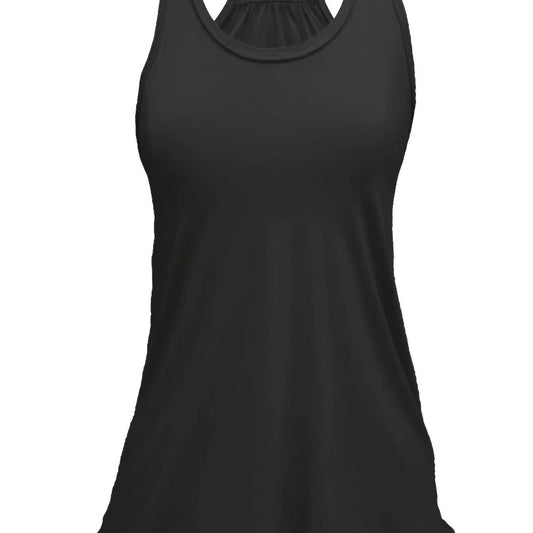 Solid Wide Strap Tank Tops Women's Plus Round Neck Basic Tank Tops