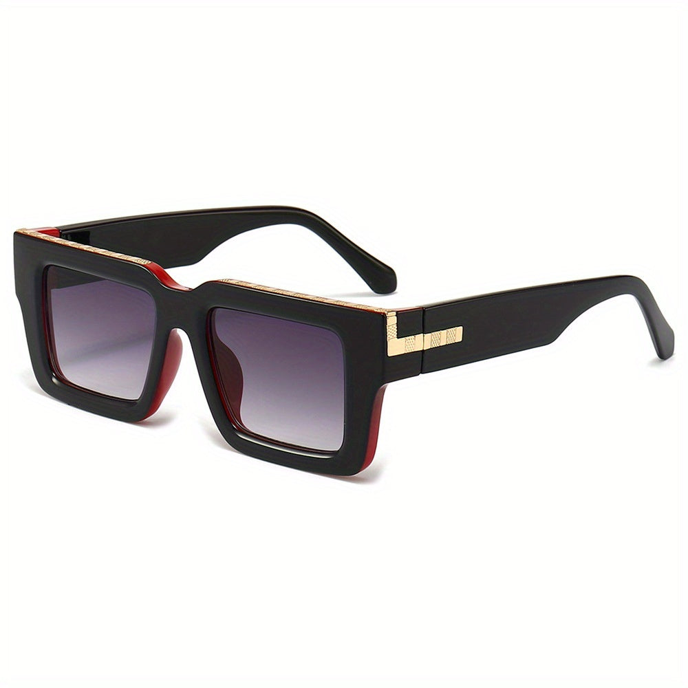 Y2K Square Sunglasses Metal Decor Gradient UV400