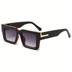 Y2K Square Sunglasses Metal Decor Gradient UV400