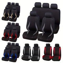 9pcs Seat Covers Safe for Air Bags Various Grey Red