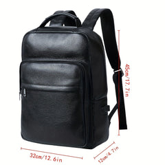 Casual Leather Backpack Large Capacity Outdoor Backpack With USB Charging