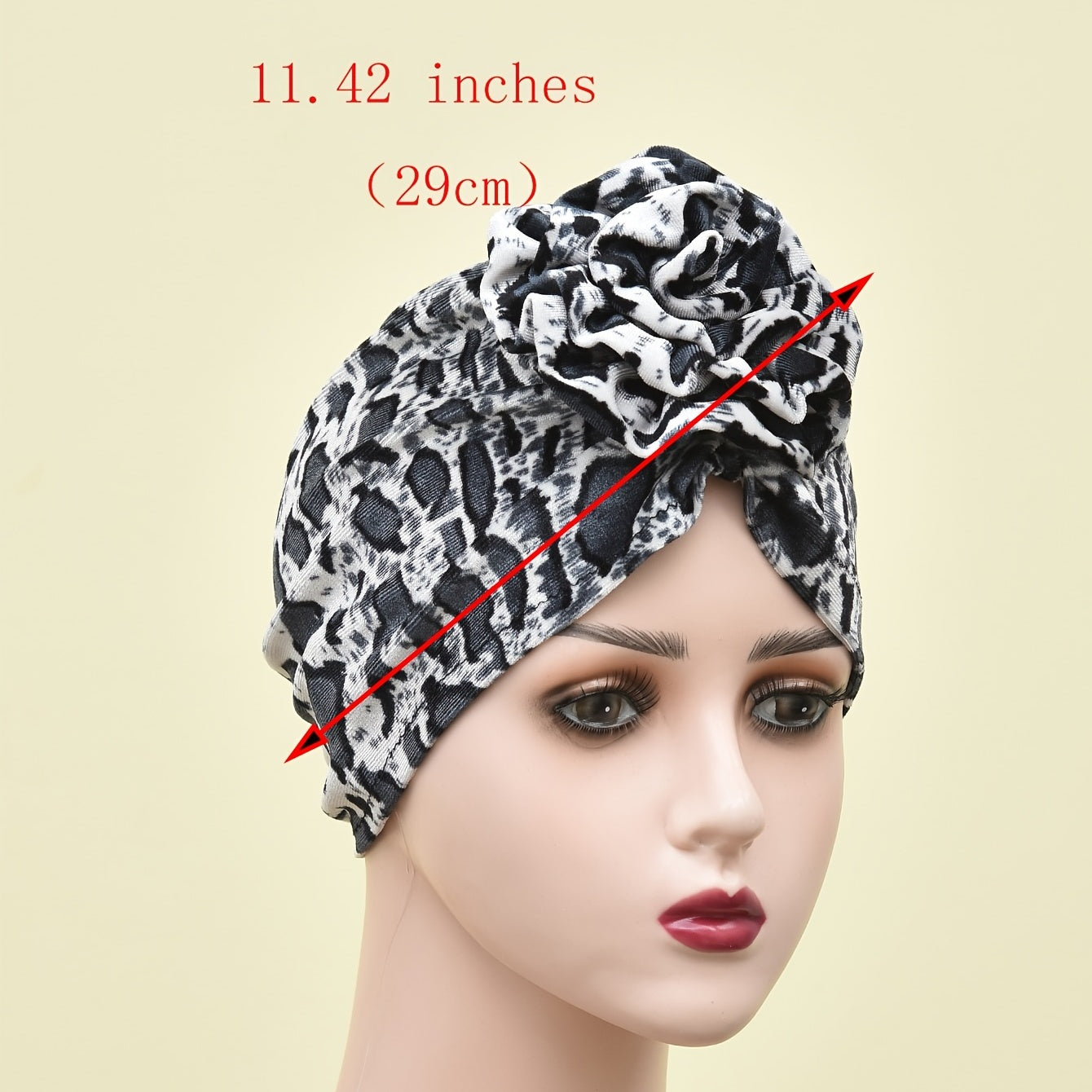 Leopard Turban Cap Bandana Beanie Hats Breathable Hijab Head Wrap