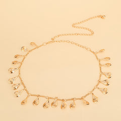 Women's Tassel Chain Belt Skinny Elastic Stretchy Waistband For Dress