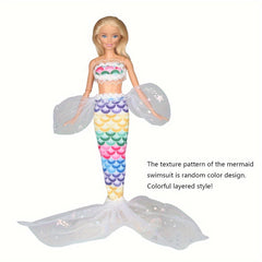 Doll Mermaid Swimsuit Bathing Suit Random Colorful Bikini Swimwear Beach Clothes