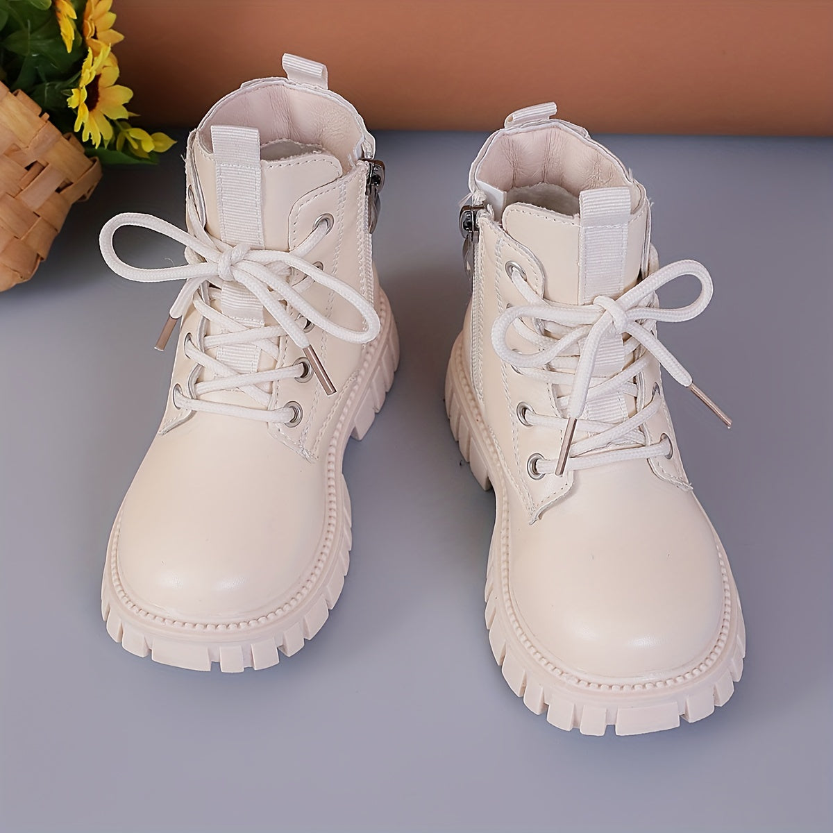 Girls' Warm Fleece Boots with Zipper for Autumn/Winter