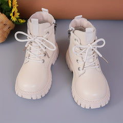 Girls' Warm Fleece Boots with Zipper for Autumn/Winter