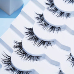 Japanese Style Fox Eye False Eyelashes Wispy Crisscross Manga Lashes
