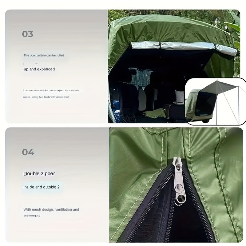 Car Rear Camping Tent UV Protection Rainproof Canopy