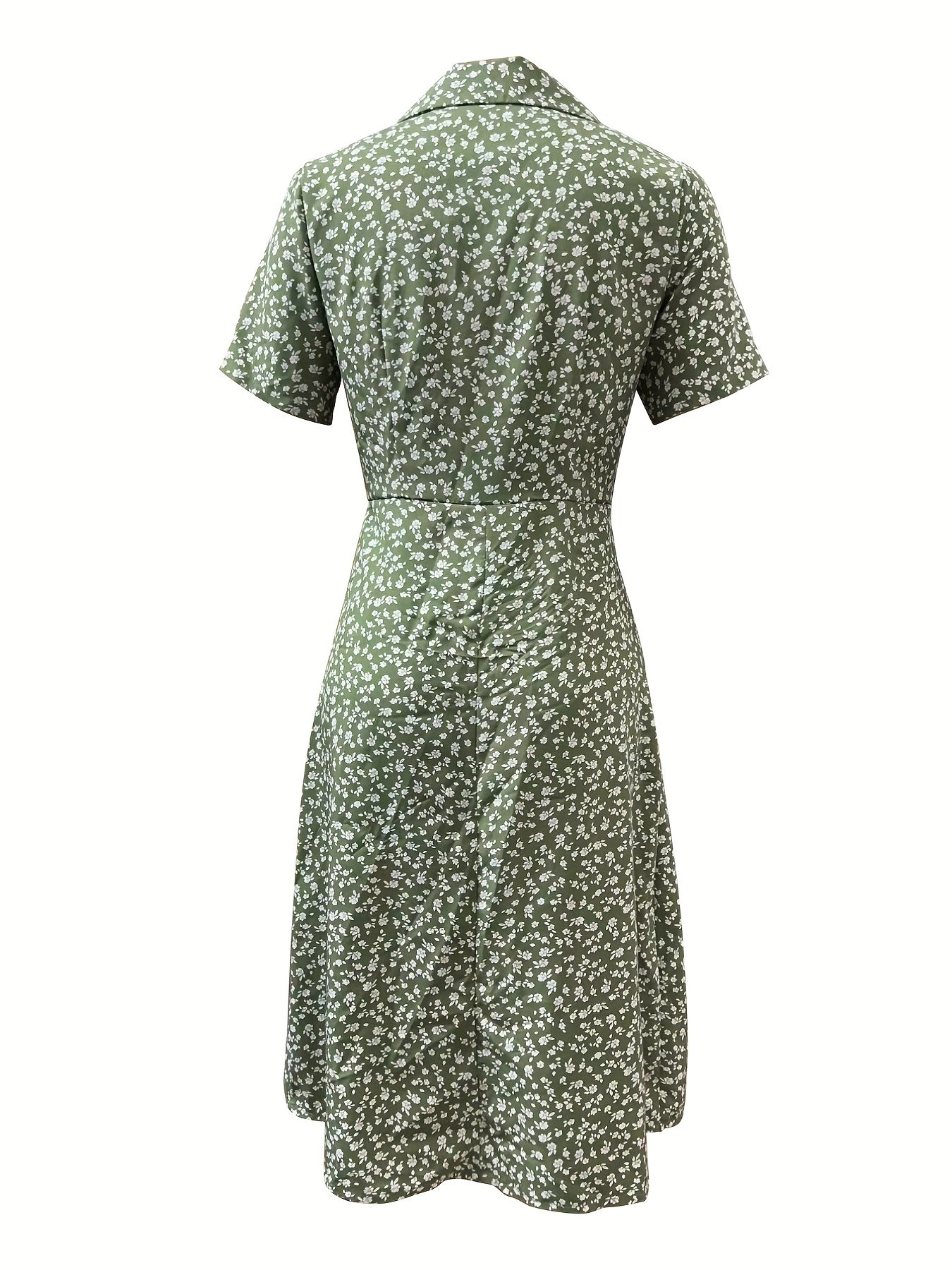 Floral Print Dress Casual V Neck Short Sleeve Summer Dress Women's Clothing