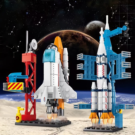 STEM Rocket & Shuttle Engineering Blocks Kit for Kids 6+