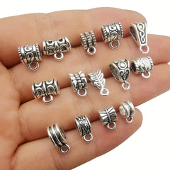 120pcs Antique Silver/Gold Clasps Connector Bail Tube Beads for DIY Jewelry