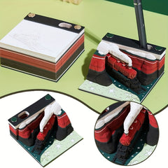 Christmas 3D Desk Notepad DIY Train Memo Pad Paper Art