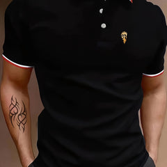 Deer Print Men's Breathable Golf Short Sleeve Shirts Sports Top