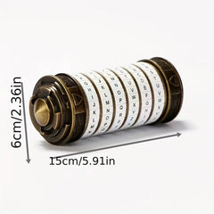 Metal Puzzle Toy with Combination Lock Vintage Style Code Wheel