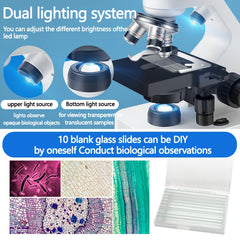 Binocular Compound Microscope 40X 2000X with Dual Mechanical Stages
