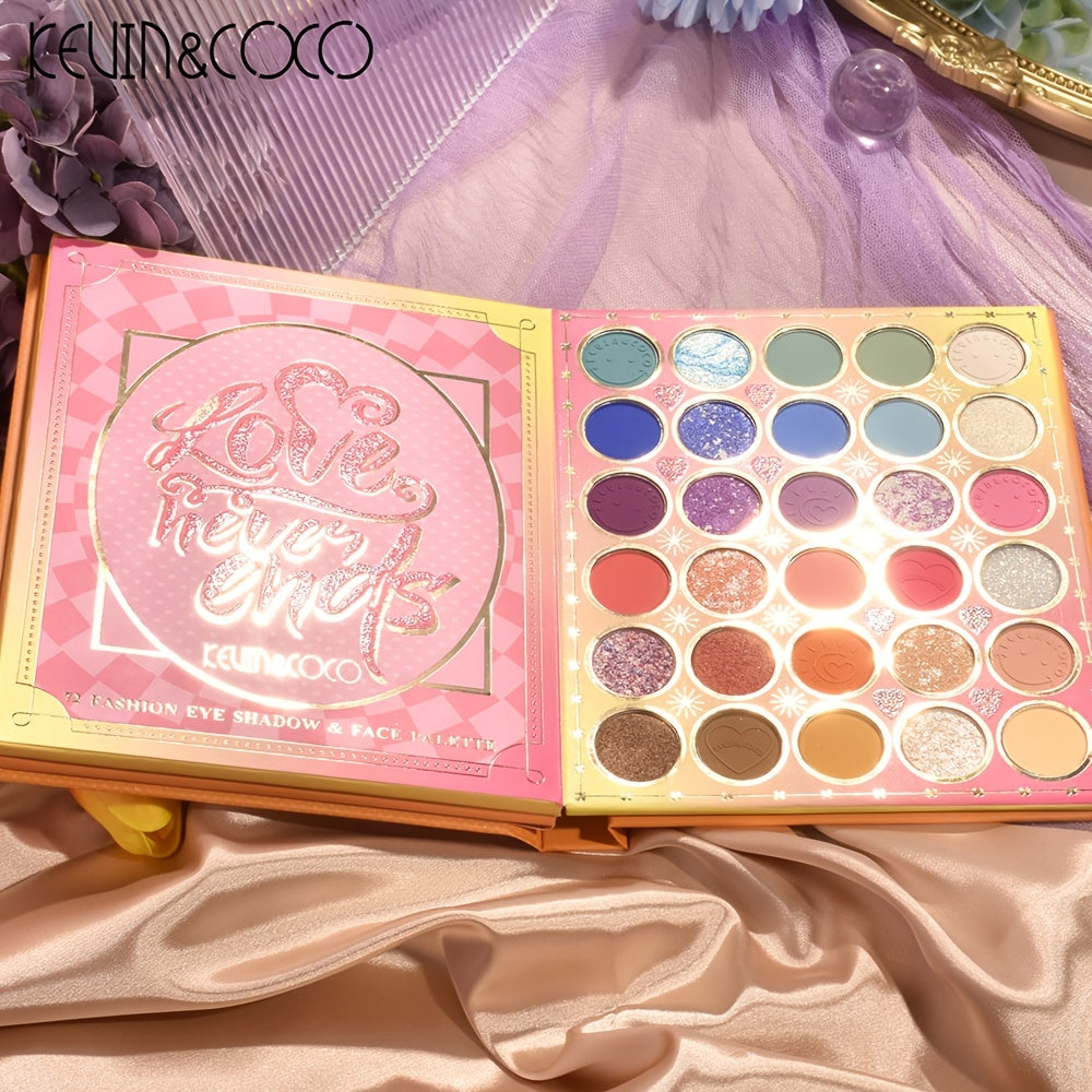 72 Color Eyeshadow Palette + Blush & Contour Kit