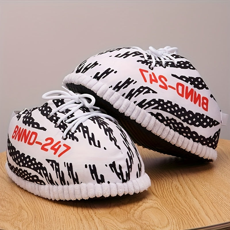 Men's Striped House Shoes Soft and Cozy Slip On Slippers for Indoor Comfort