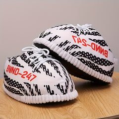 Men's Striped House Shoes Soft and Cozy Slip On Slippers for Indoor Comfort