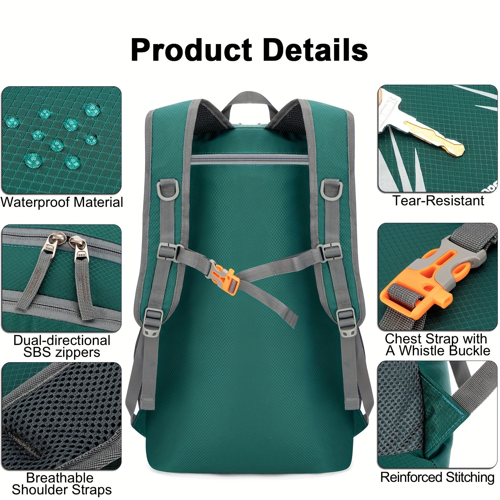 TOMULE 40L Ultralight Foldable Travel Backpack