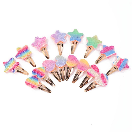 Sequin Hair Clip Ponytail Clips Set for Baby Girls