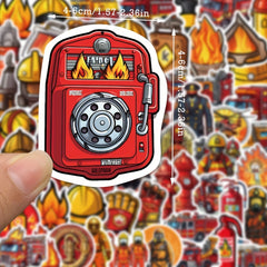 61pcs Firefighter Hero Stickers Fire Prevention Week Fire Safety Themed