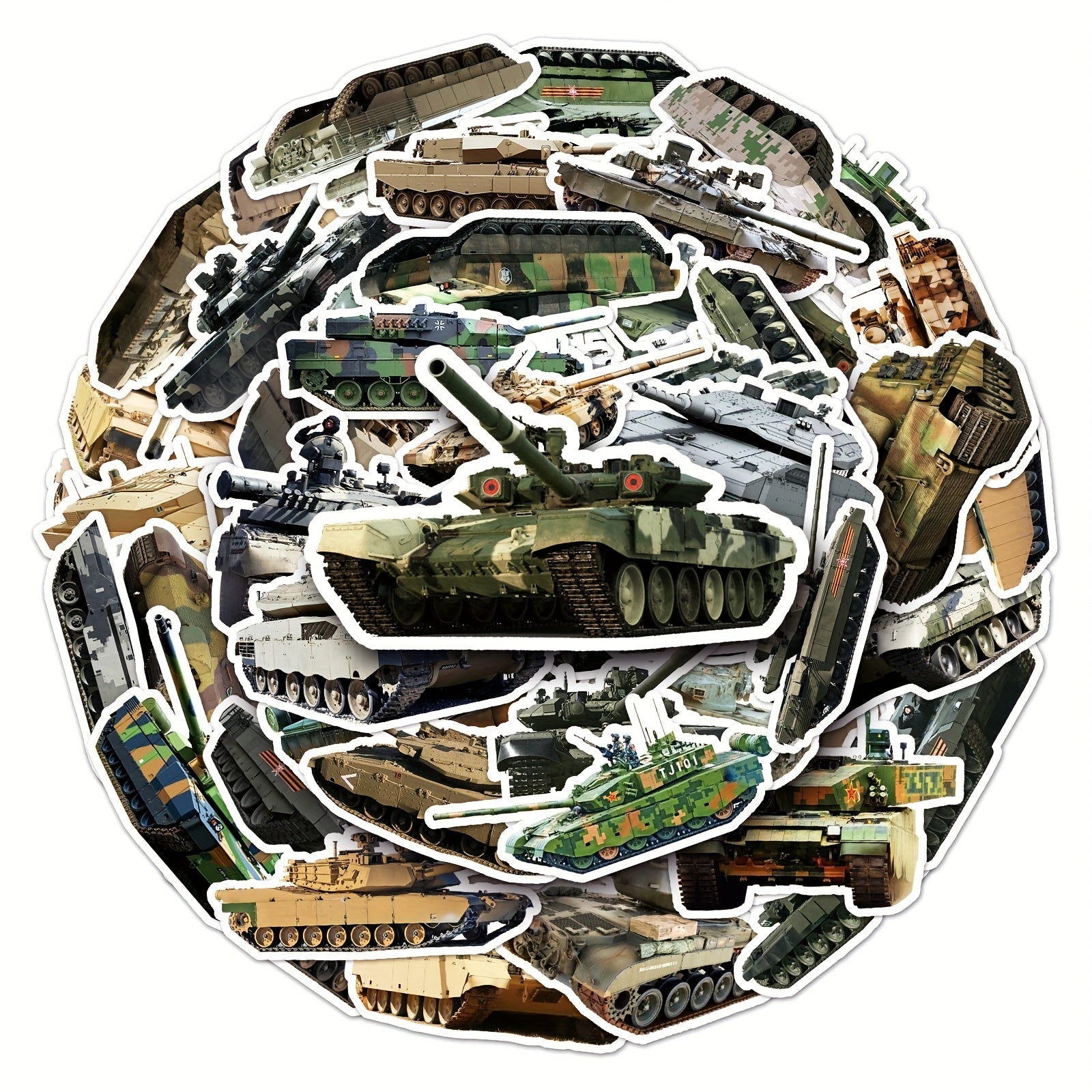 50pcs Military Tank Doodle Stickers for DIY Phone Cases and Luggage