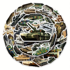 50pcs Military Tank Doodle Stickers for DIY Phone Cases and Luggage