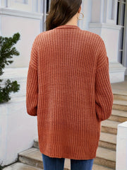  Button Up Lantern Sleeve Cardigan