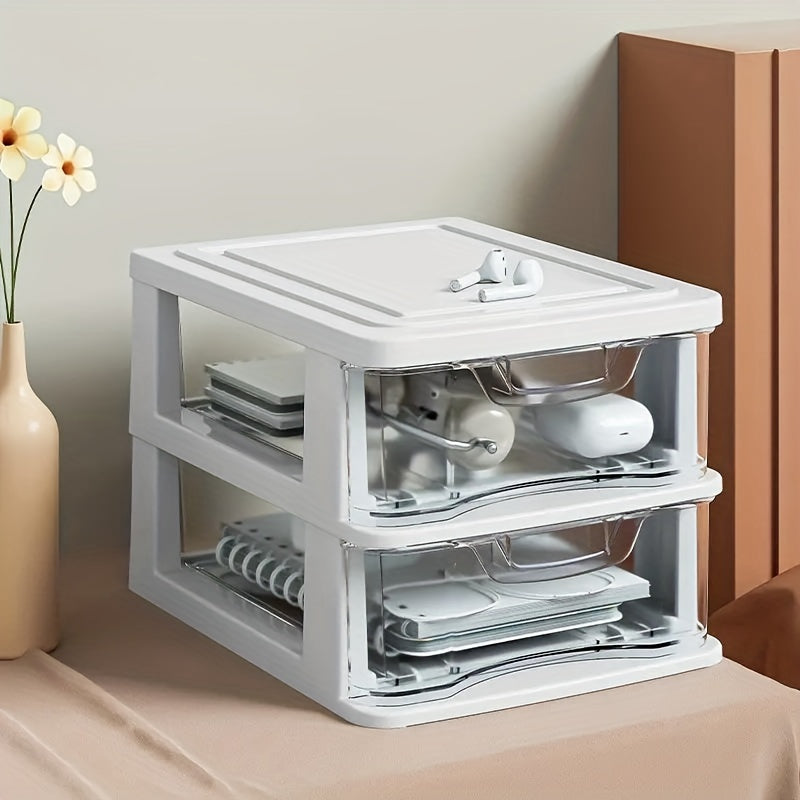 Drawer Type Cosmetic Stationery Storage Rack Plastic Makeup Organizer