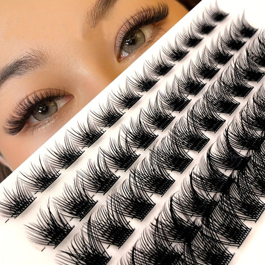 60 Clusters DIY Eyelash Extensions 0.07mm D Curl Wispy Lashes